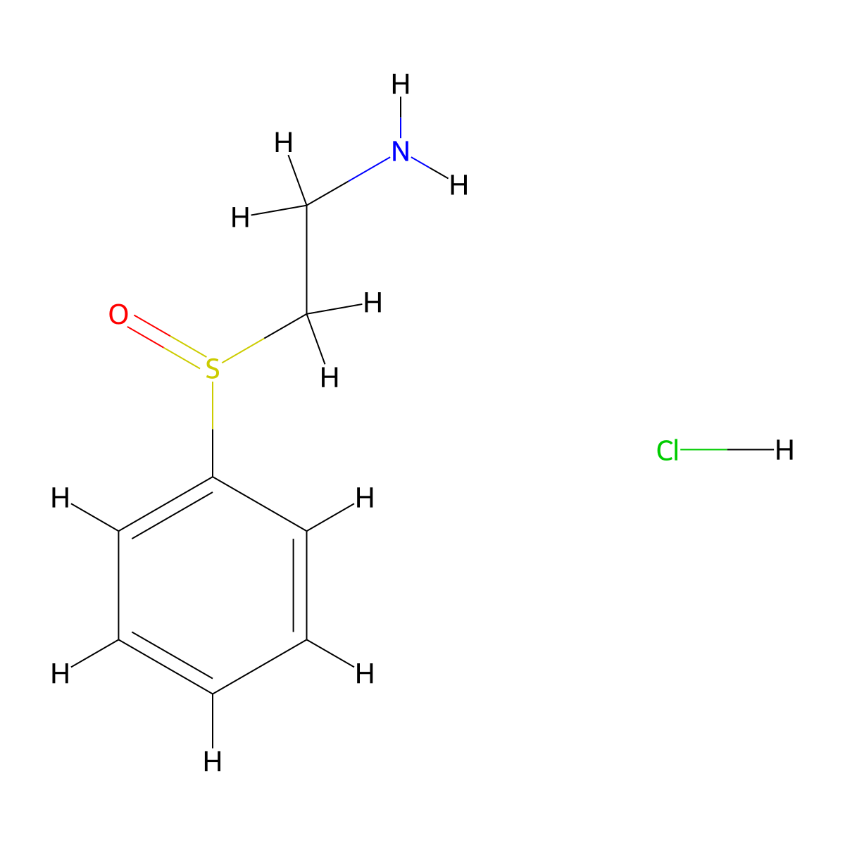 2-(Benzenesulfinyl)ethan-1-amine hydrochloride molecular structure, CAS 60523-52-6