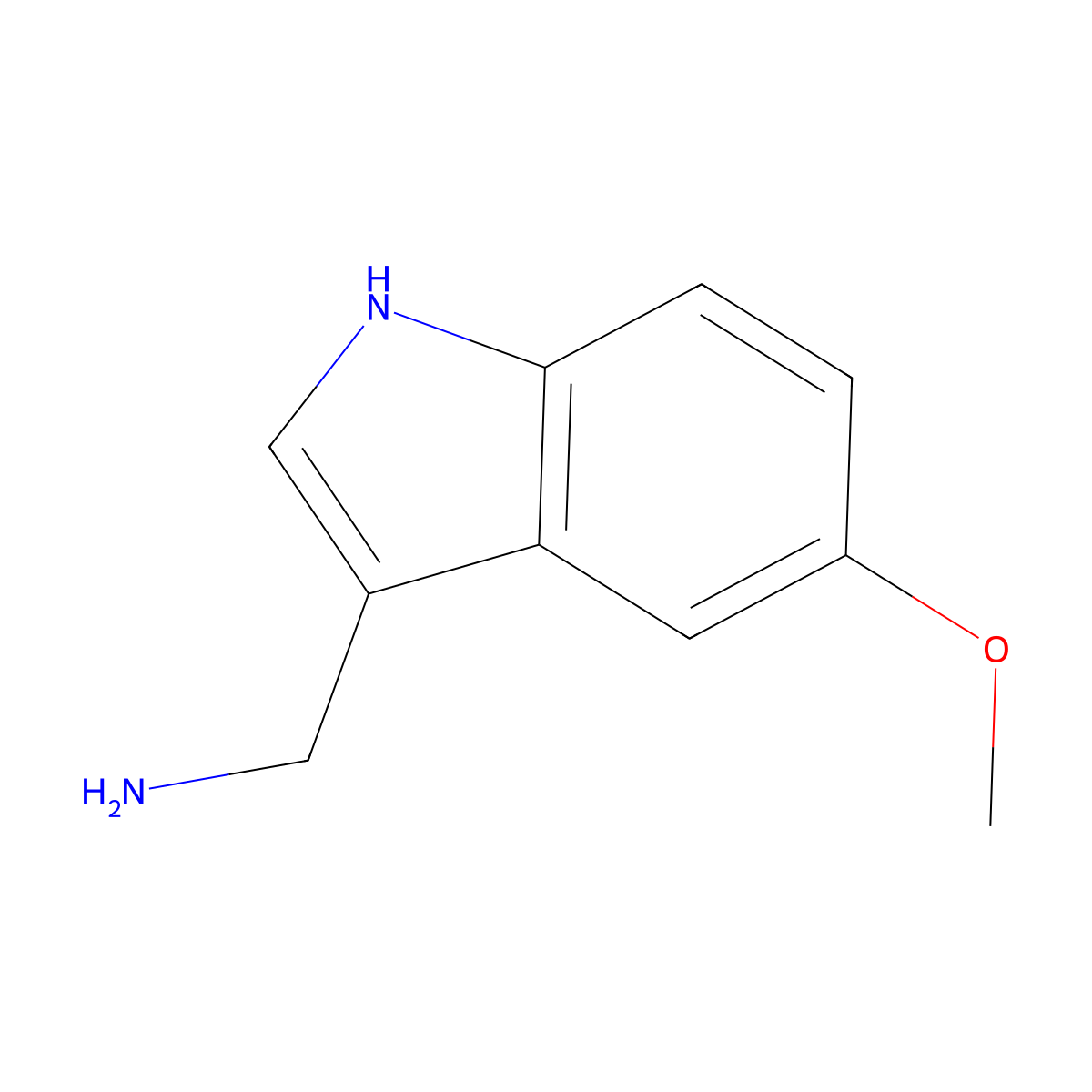 (5-methoxy-1H-indol-3-yl)methanamine molecular structure, CAS 60523-82-2