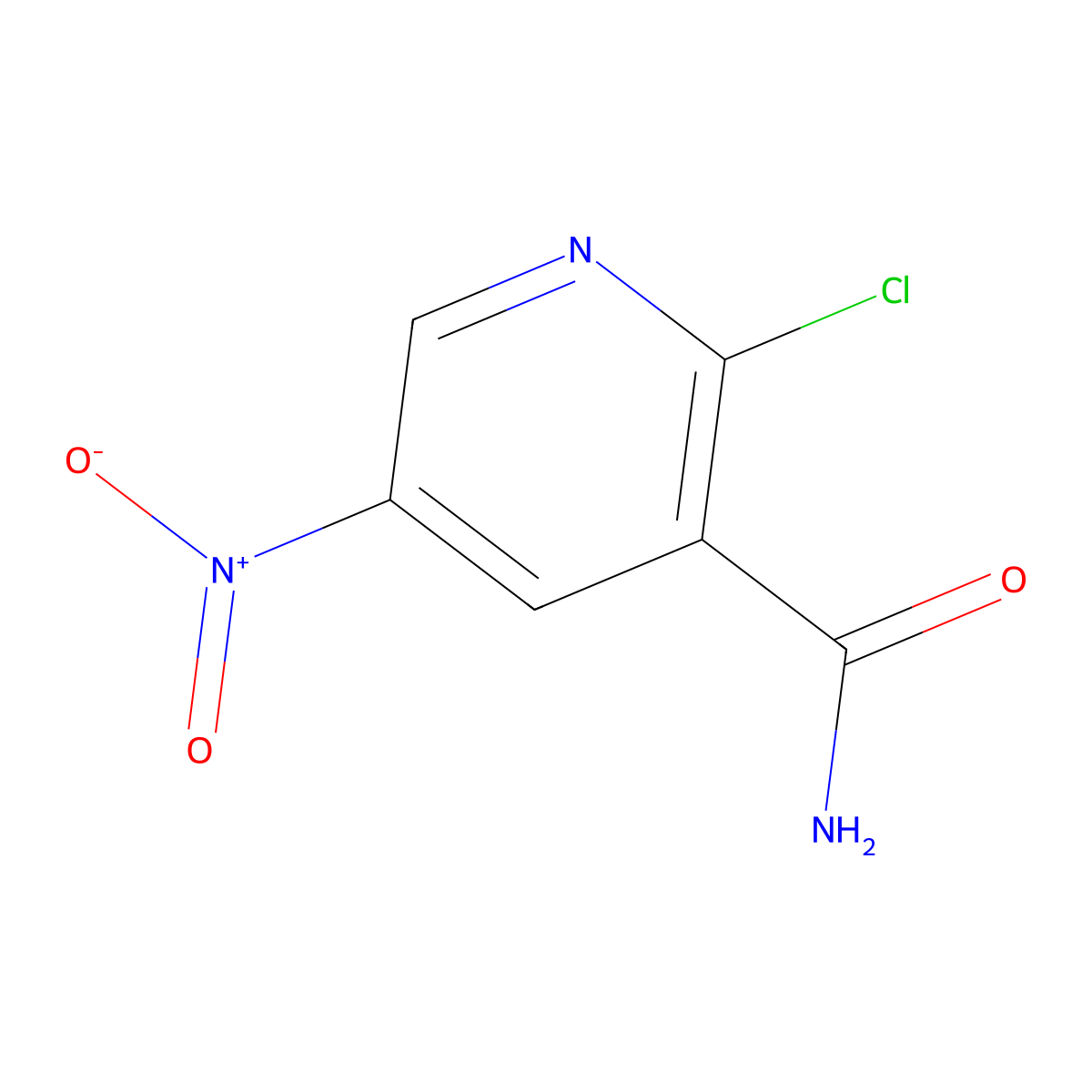 3-Pyridinecarboxamide, 2-chloro-5-nitro- molecular structure, CAS 60524-15-4