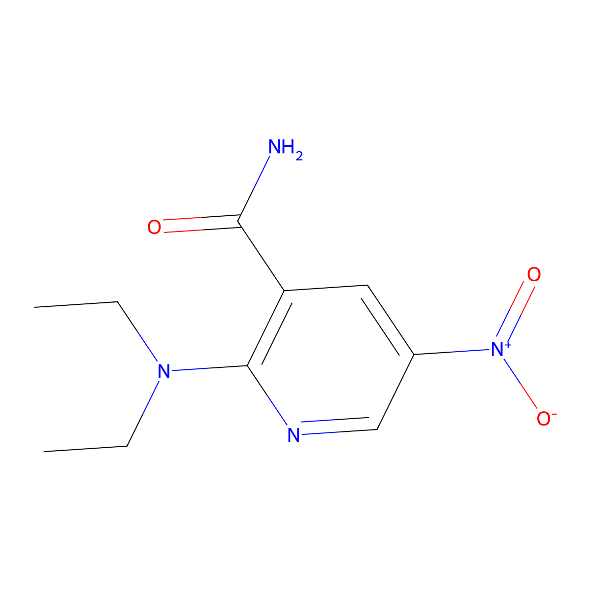 3-Pyridinecarboxamide, 2-(diethylamino)-5-nitro- molecular structure, CAS 60524-22-3