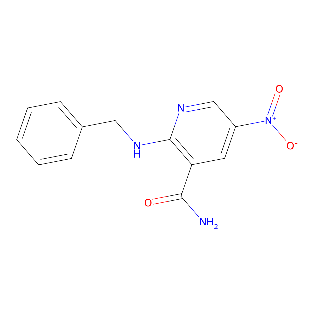 2-(Benzylamino)-5-nitropyridine-3-carboxamide molecular structure, CAS 60524-23-4