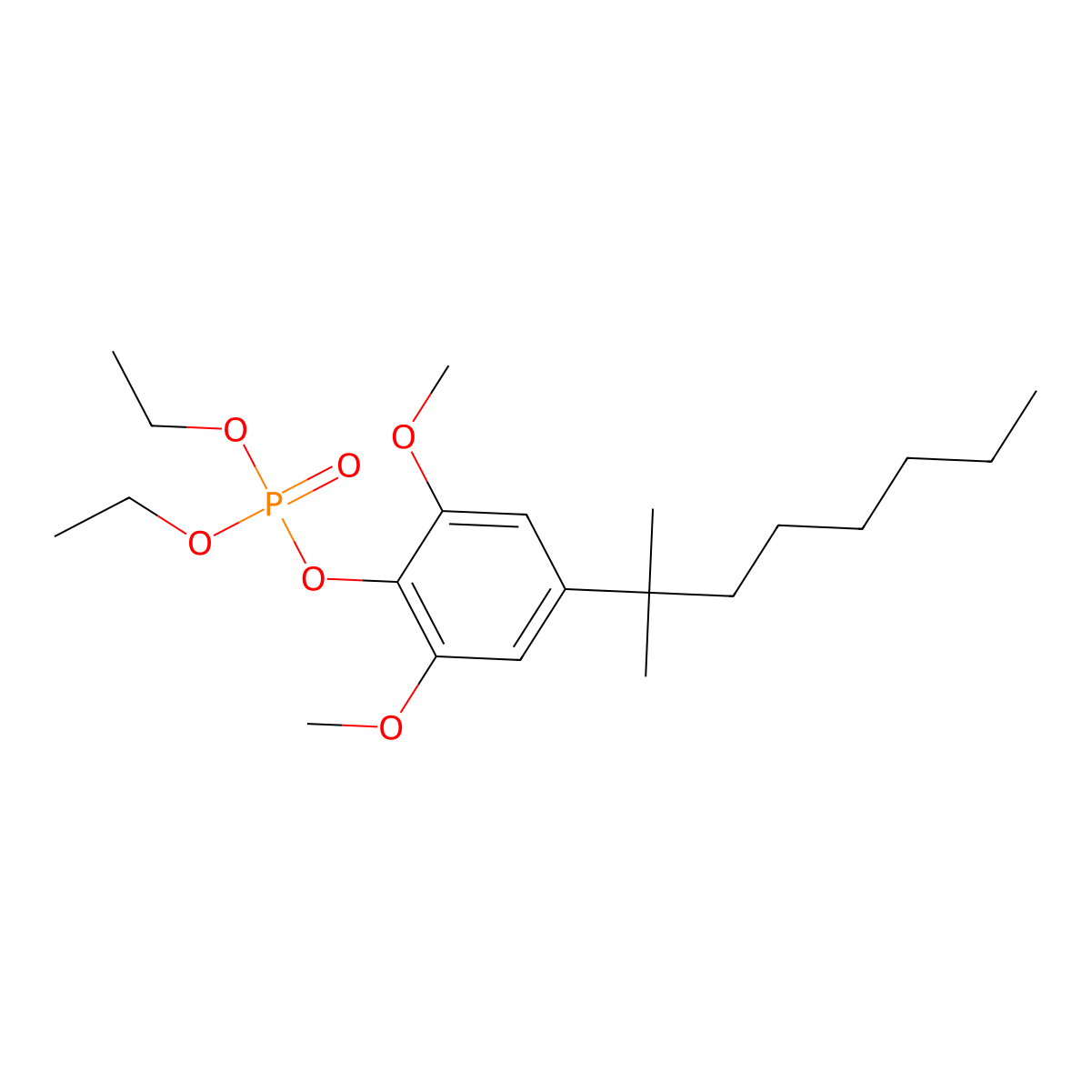 2,6-Dimethoxy-4-(2-methyloctan-2-YL)phenyl diethyl phosphate molecular structure, CAS 60526-75-2