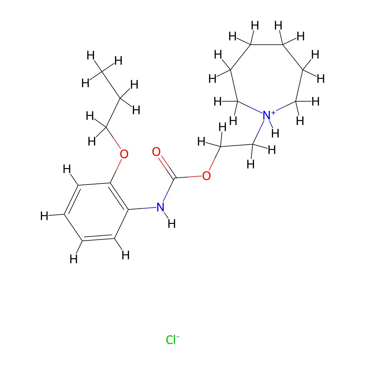 2-(Azepan-1-yl)ethyl hydrogen (2-propoxyphenyl)carbonimidate--hydrogen chloride (1/1) molecular structure, CAS 60529-87-5