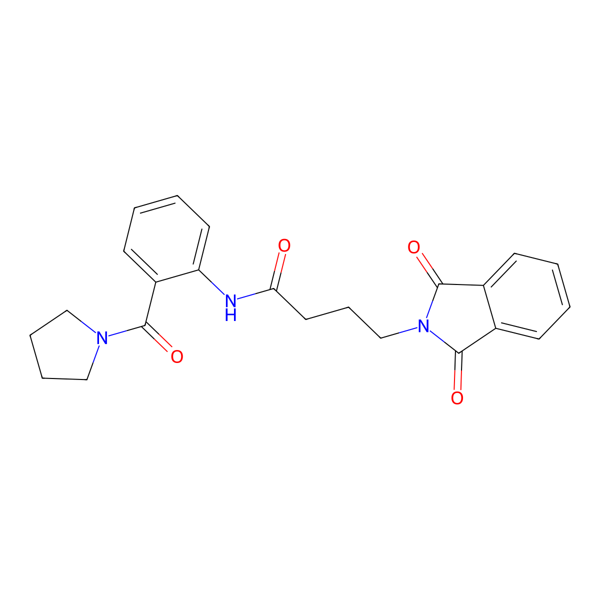4-(1,3-dioxoisoindol-2-yl)-N-[2-(pyrrolidine-1-carbonyl)phenyl]butanamide molecular structure, CAS 6053-54-9