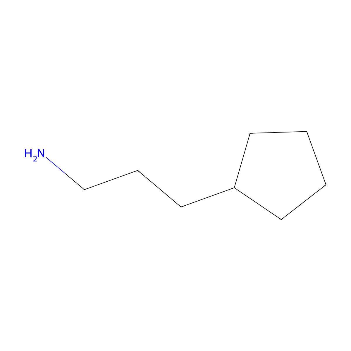 3-Cyclopentylpropan-1-amine molecular structure, CAS 6053-58-3