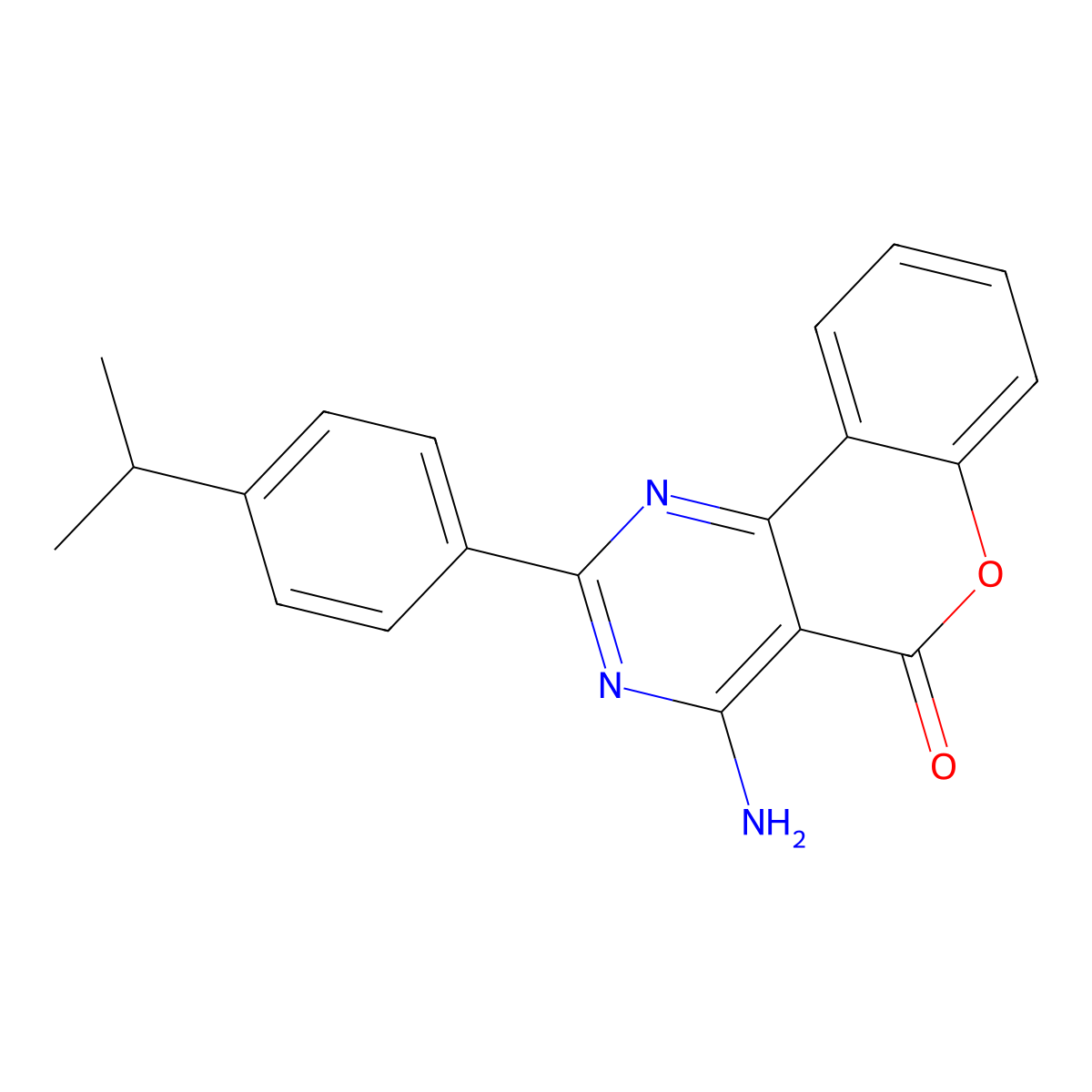 4-Amino-2-(4-propan-2-ylphenyl)chromeno[4,3-d]pyrimidin-5-one molecular structure, CAS 6053-78-7