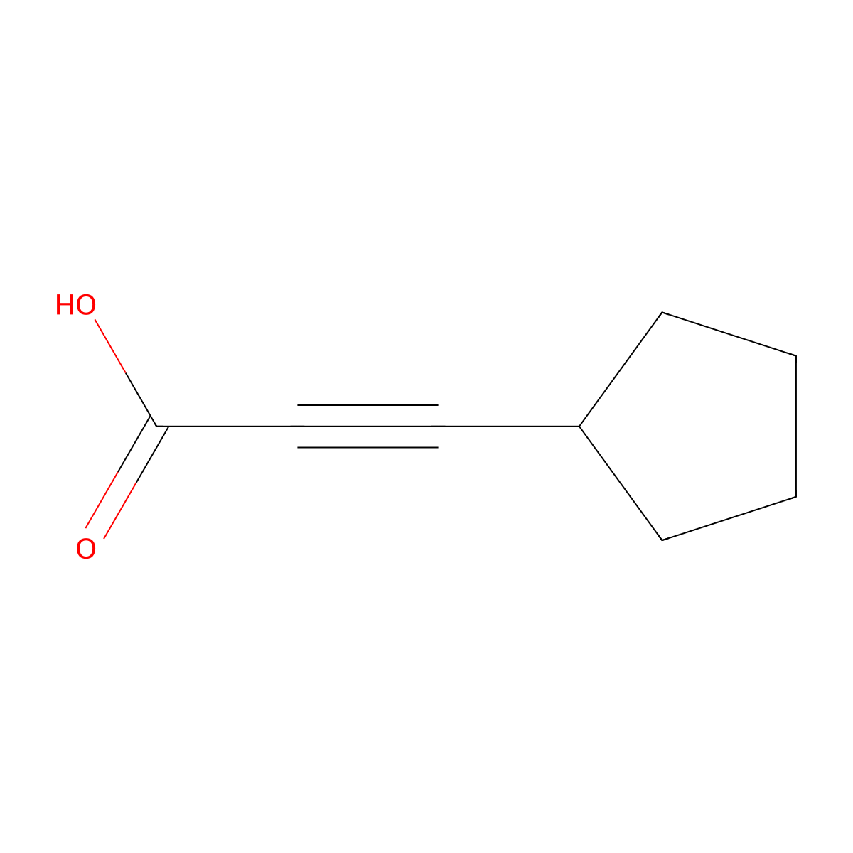 3-Cyclopentylpropiolic acid molecular structure, CAS 6053-88-9