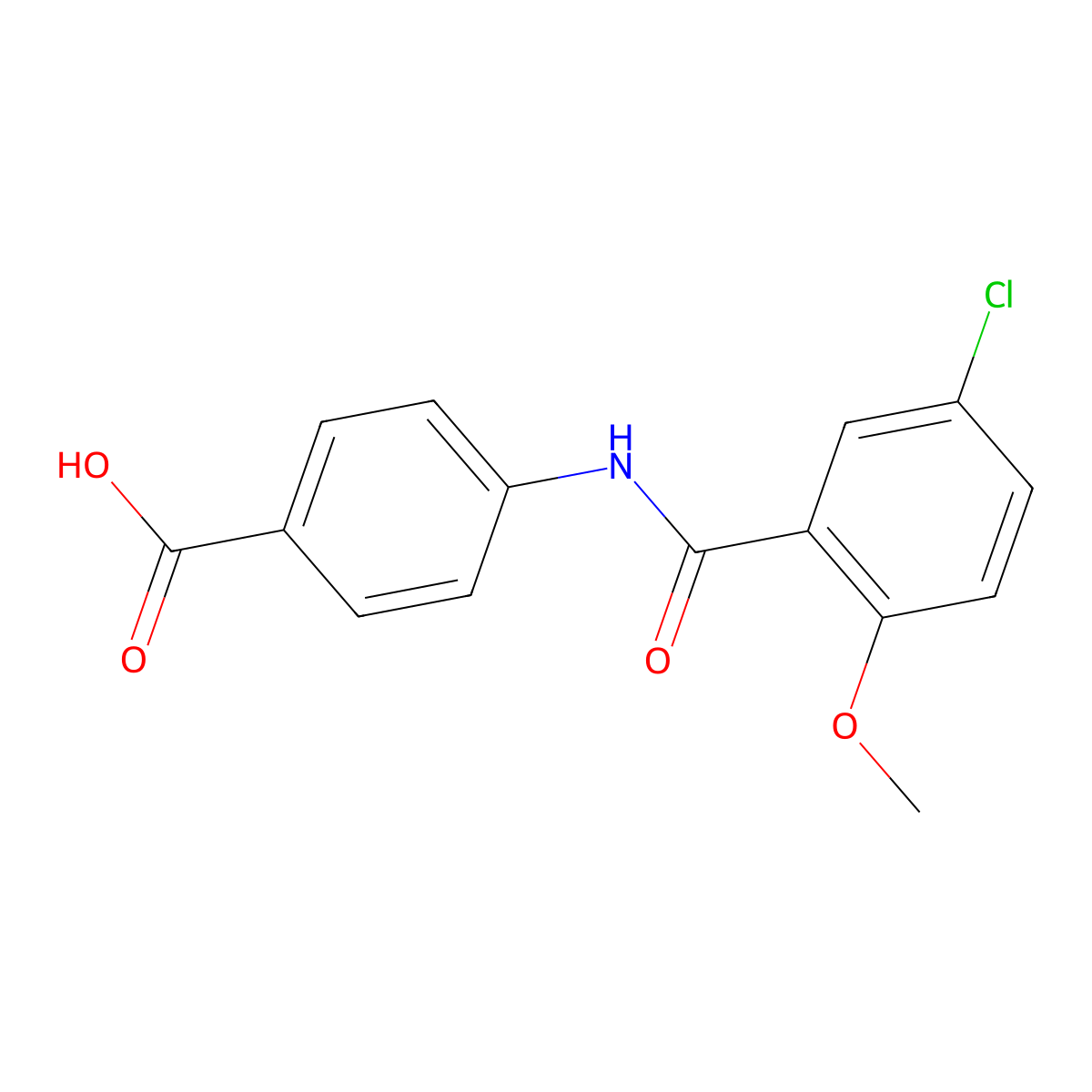 4-[(5-Chloro-2-methoxybenzoyl)amino]benzoic acid molecular structure, CAS 60531-20-6