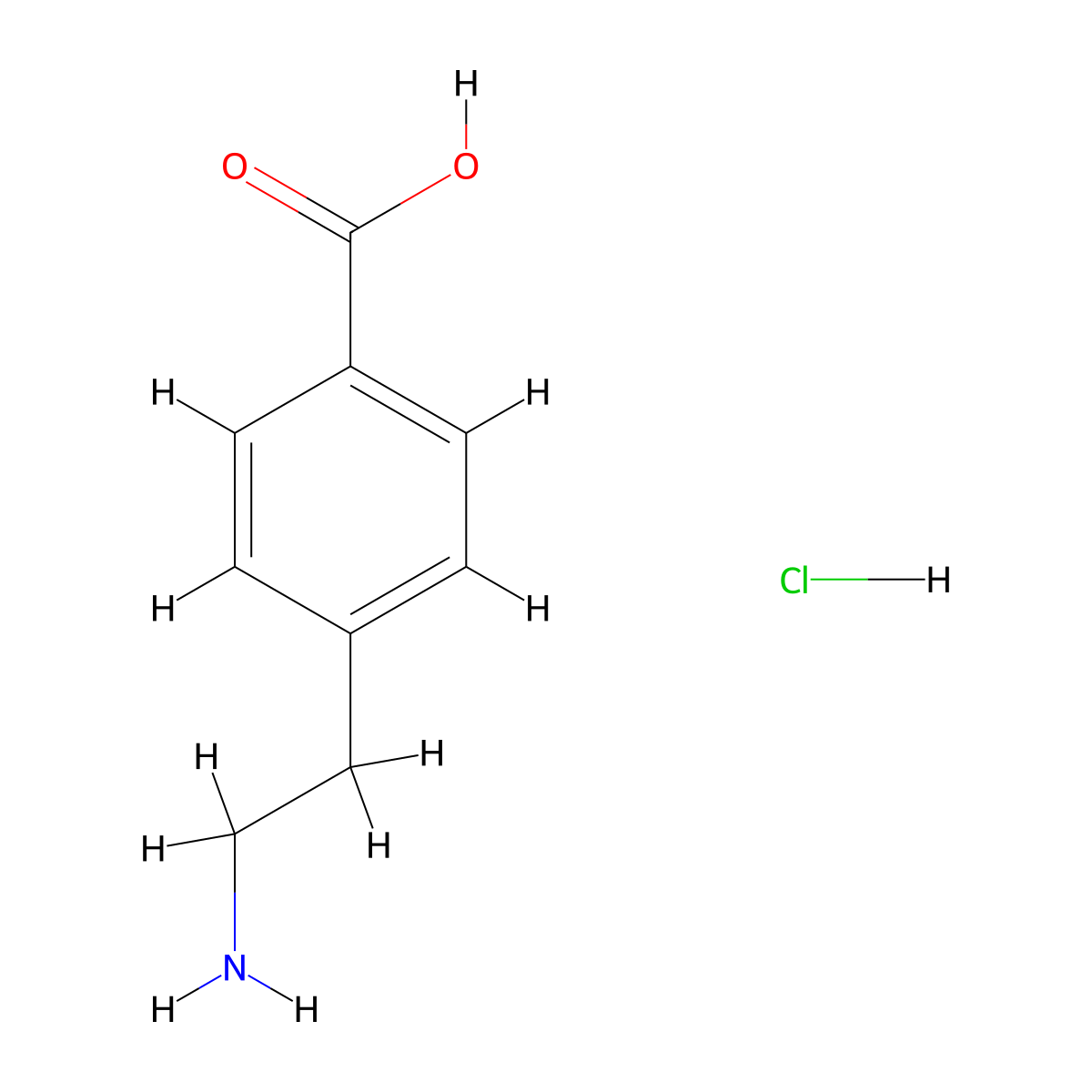 4-(2-Aminoethyl)benzoic acid hydrochloride molecular structure, CAS 60531-36-4