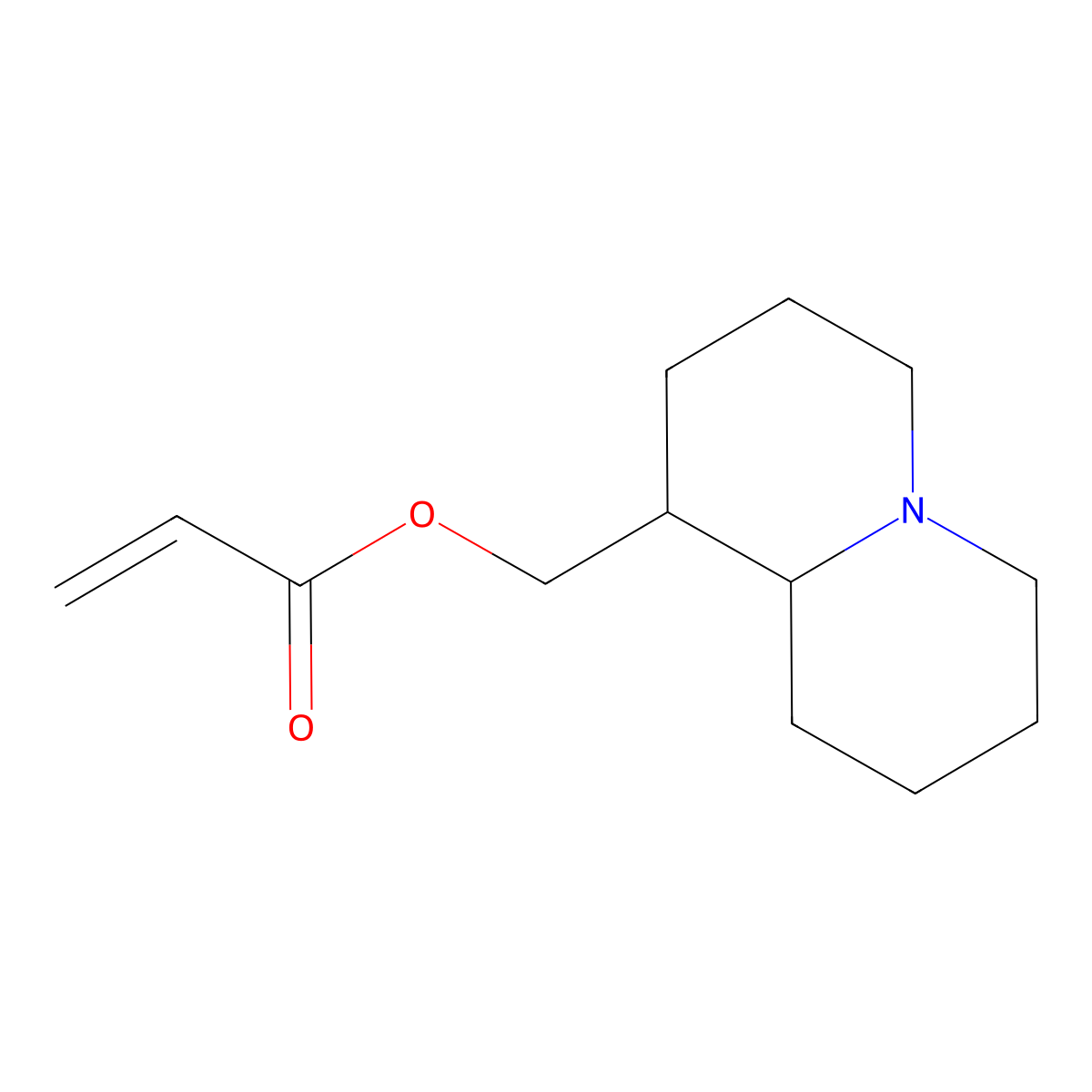 Lupinine, acrylate (ester) molecular structure, CAS 60537-74-8