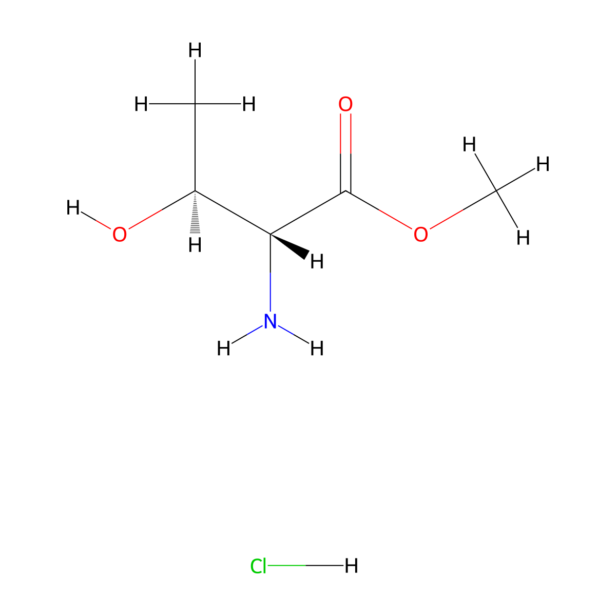 methyl (2R,3S)-2-amino-3-hydroxybutanoate hydrochloride molecular structure, CAS 60538-15-0