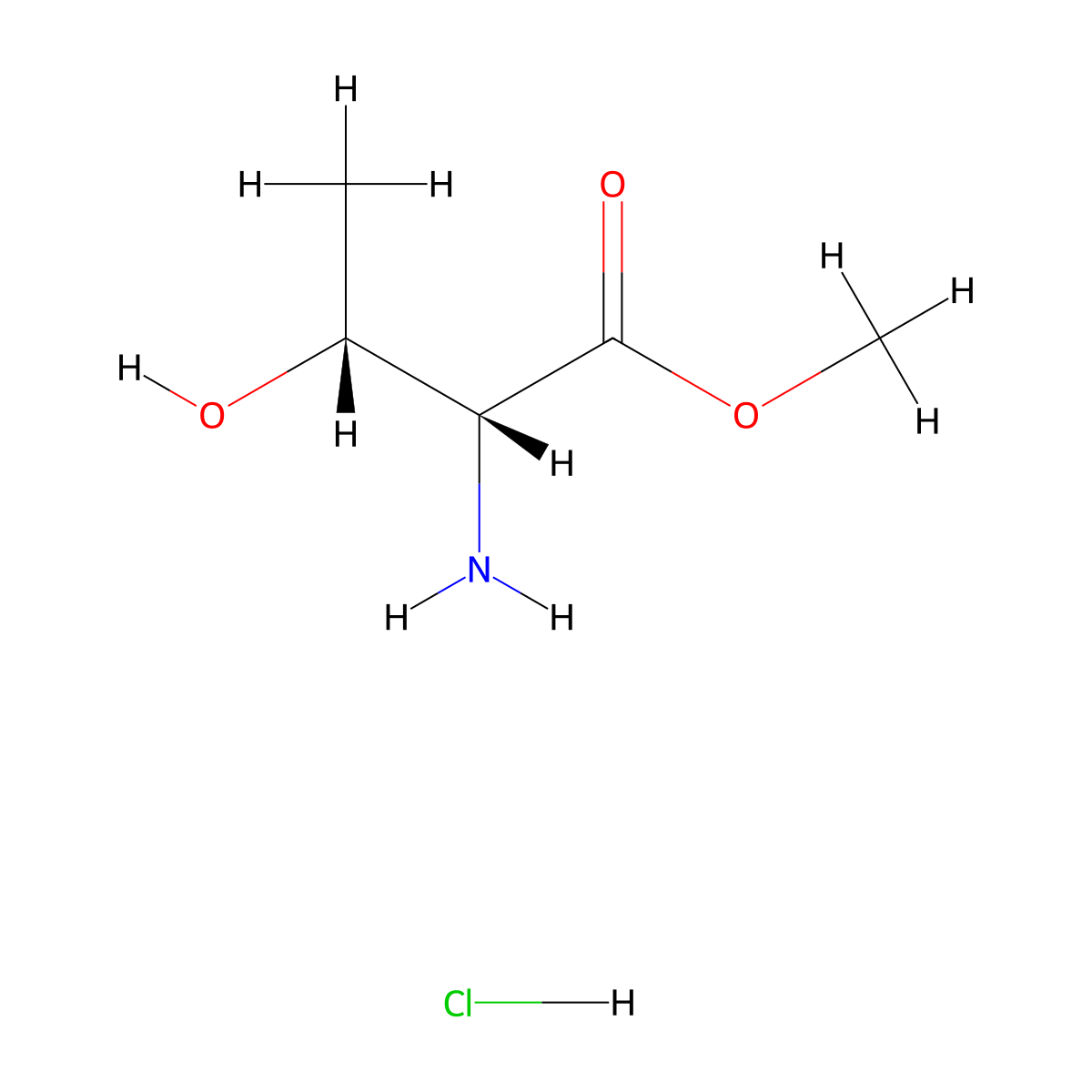 (2R,3R)-Methyl 2-amino-3-hydroxybutanoate hydrochloride molecular structure, CAS 60538-18-3