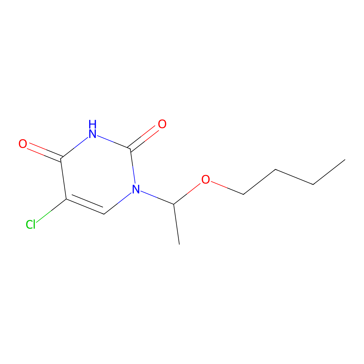 1-(1-Butoxyethyl)-5-chloropyrimidine-2,4-dione molecular structure, CAS 6054-30-4