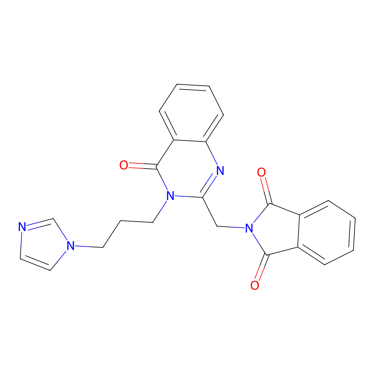 2-[[3-(3-Imidazol-1-ylpropyl)-4-oxoquinazolin-2-yl]methyl]isoindole-1,3-dione molecular structure, CAS 6054-34-8