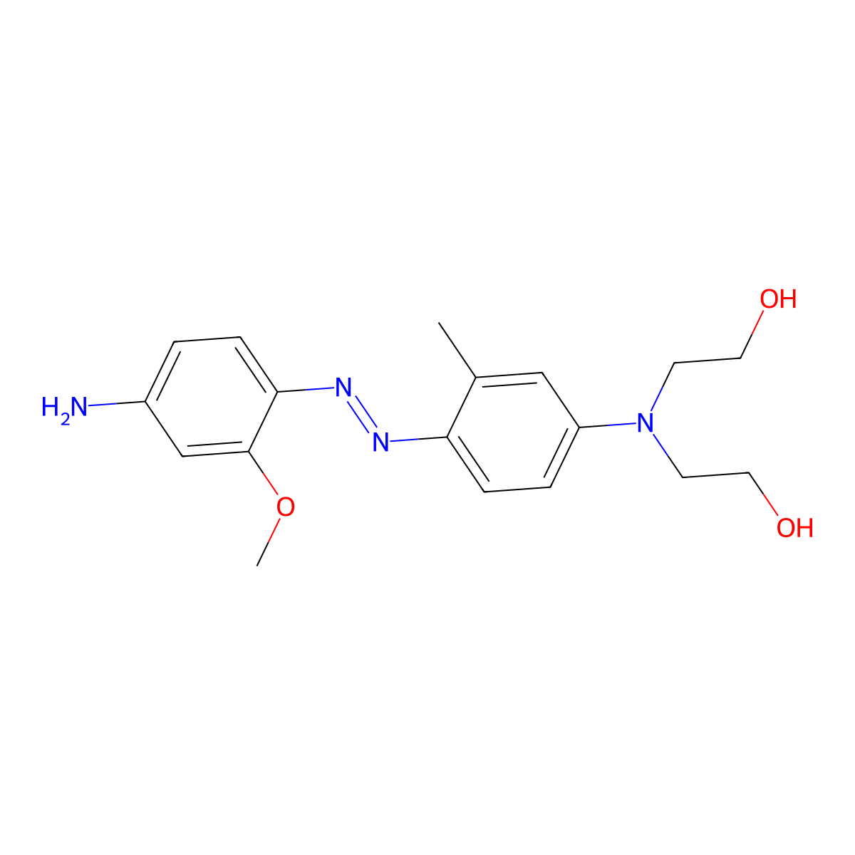 Disperse black 4 (C.I. 11220) molecular structure, CAS 6054-50-8