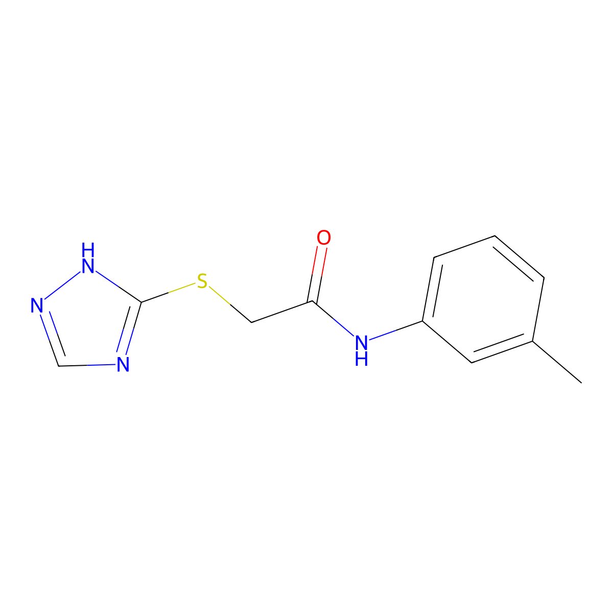N-(3-methylphenyl)-2-(1H-1,2,4-triazol-5-ylsulfanyl)acetamide molecular structure, CAS 6054-53-1
