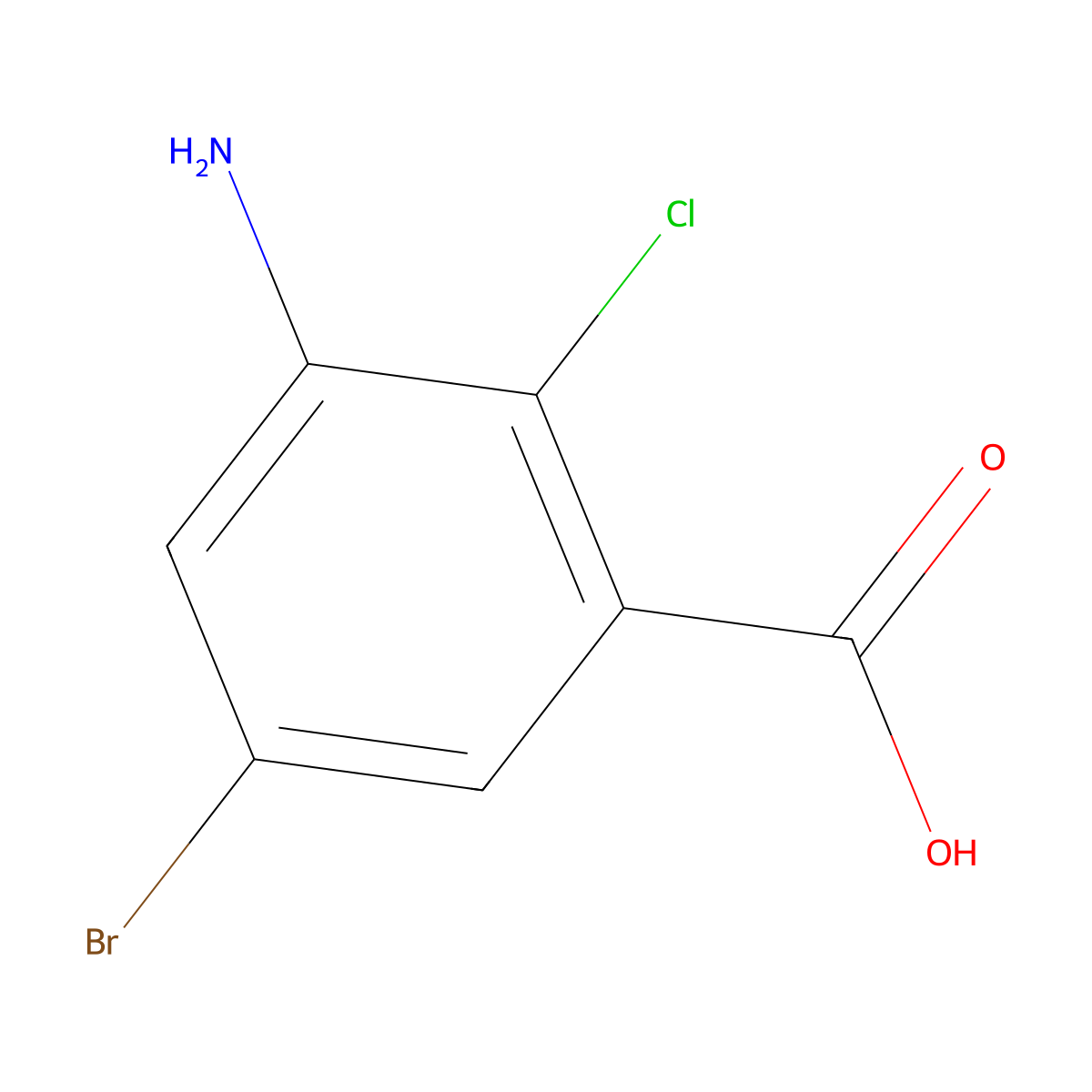 3-Amino-5-bromo-2-chlorobenzoic acid molecular structure, CAS 60541-84-6