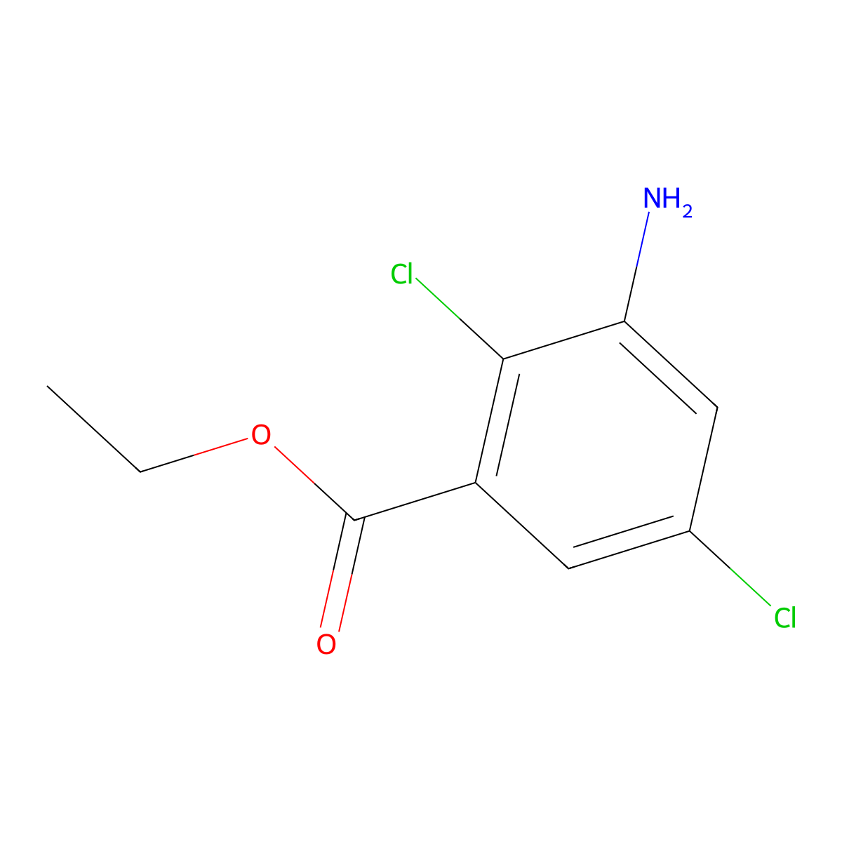 Ethyl 3-amino-2,5-dichlorobenzoate molecular structure, CAS 60541-86-8