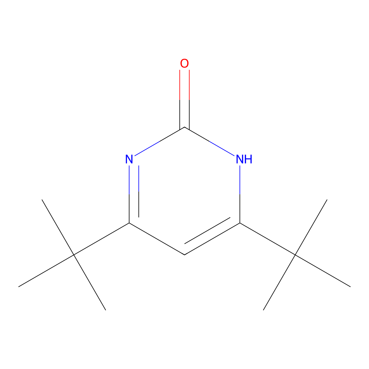 2-Hydroxy-4,6-di(tert-butyl)pyrimidine molecular structure, CAS 60546-02-3