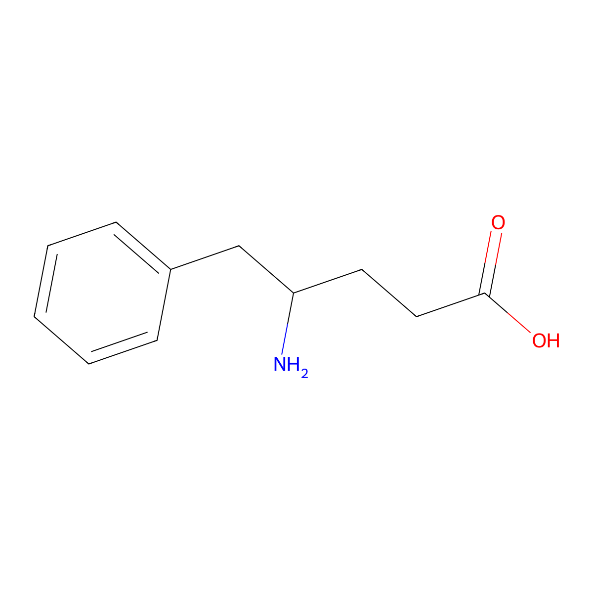 4-Amino-5-phenylpentanoic acid molecular structure, CAS 60546-79-4
