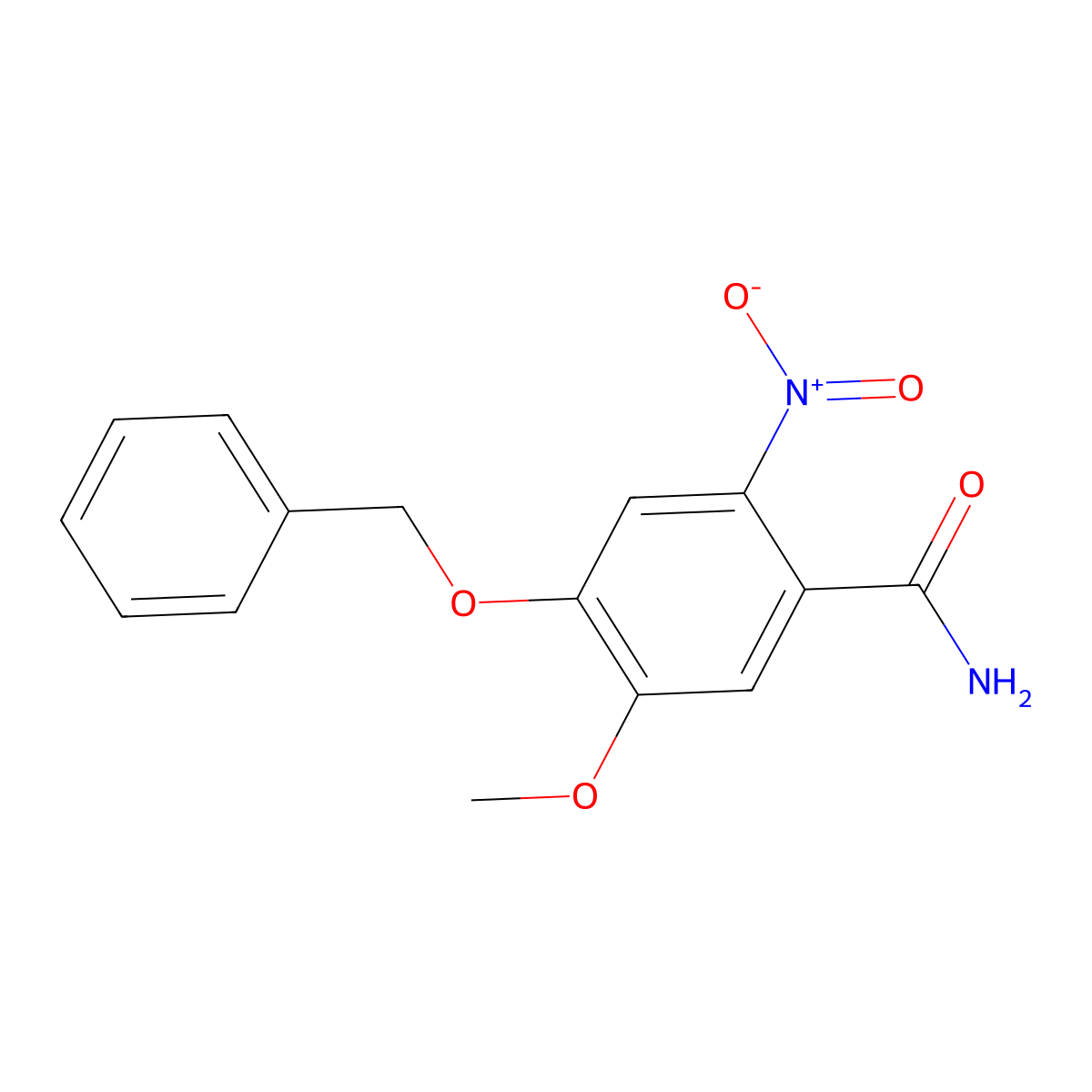 4-(Benzyloxy)-5-methoxy-2-nitrobenzamide molecular structure, CAS 60547-94-6