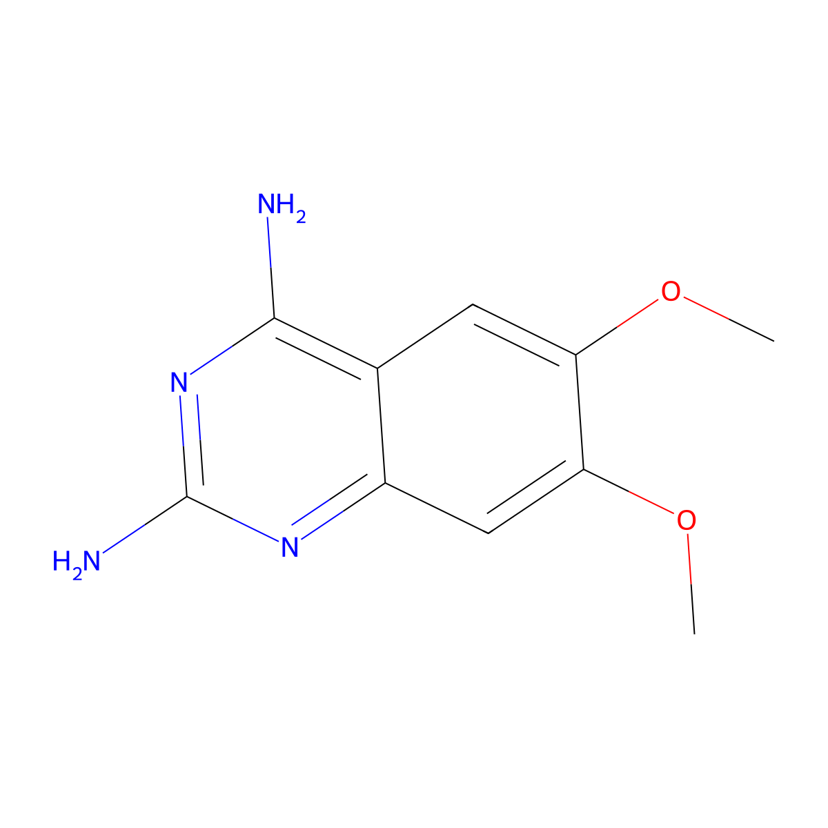 6,7-Dimethoxy-2,4-quinazolinediamine molecular structure, CAS 60547-96-8