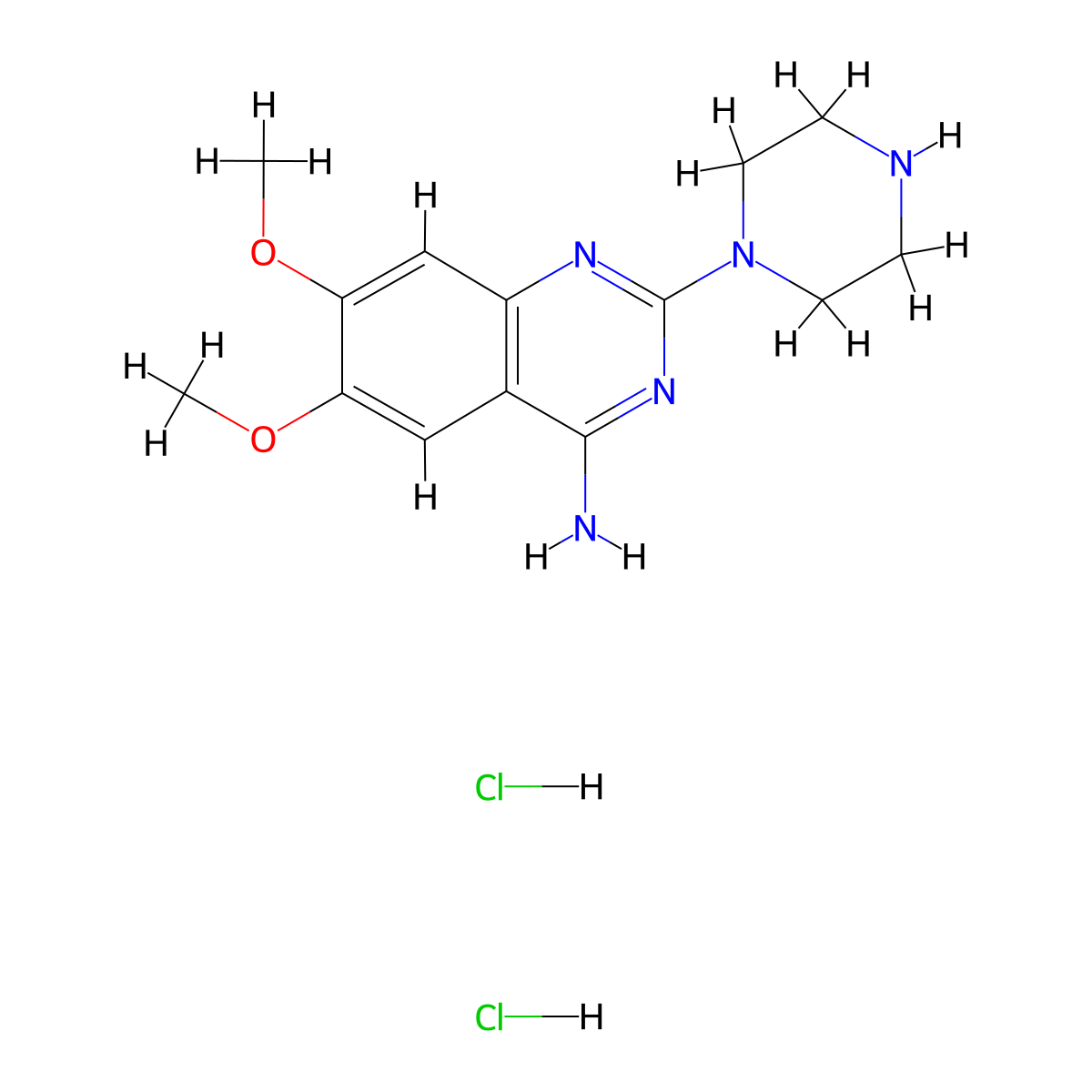 1-(4-Amino-6,7-dimethoxy-2-quinazolinyl)piperazine, dihydrochloride molecular structure, CAS 60548-08-5
