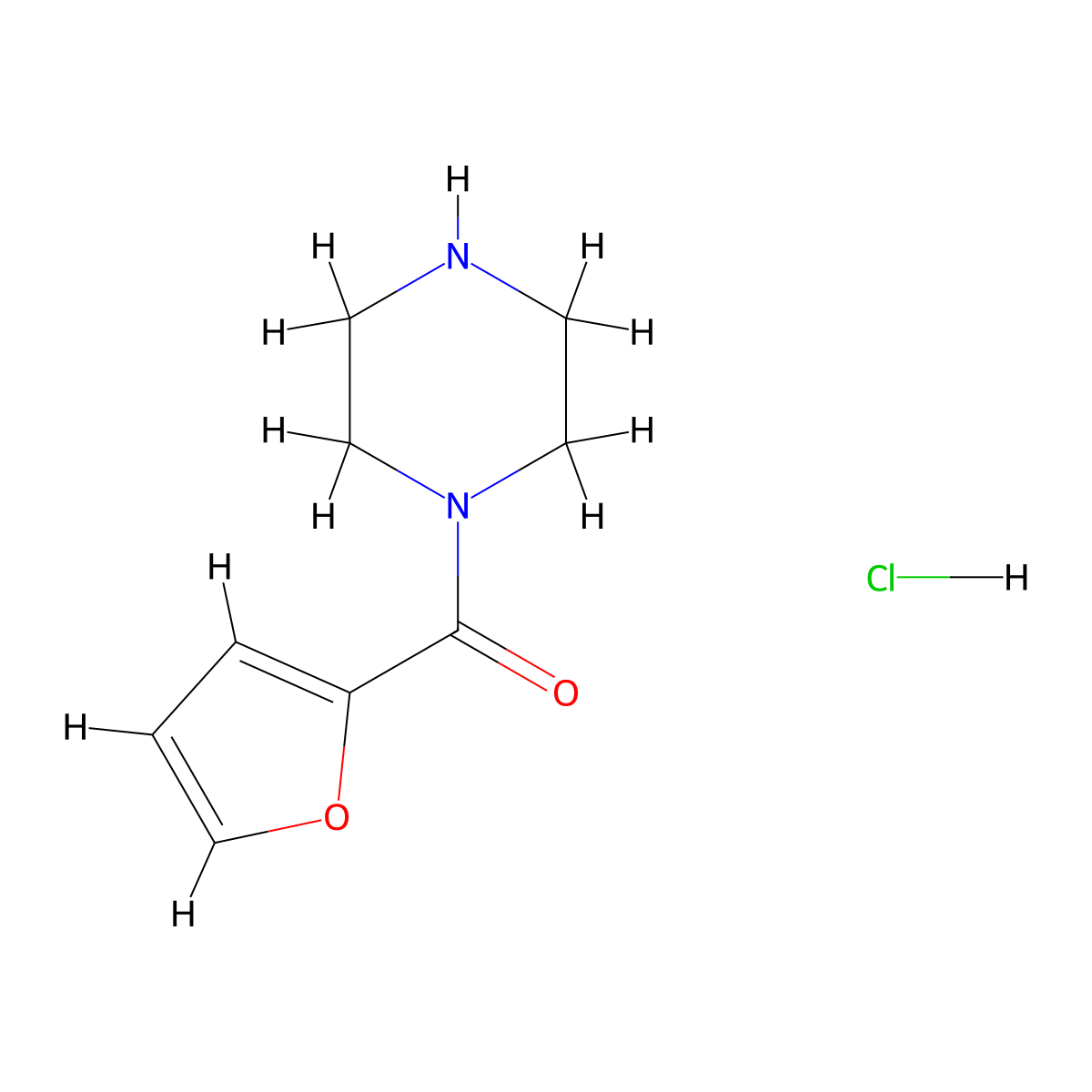1-(2-Furoyl)piperazine Hydrochloride molecular structure, CAS 60548-09-6