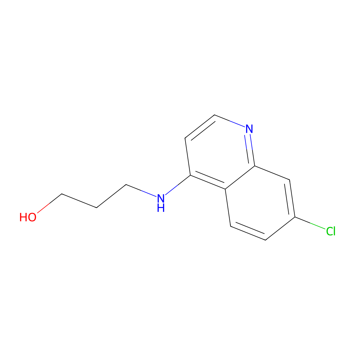 1-Propanol, 3-[(7-chloro-4-quinolinyl)amino]- molecular structure, CAS 60548-22-3
