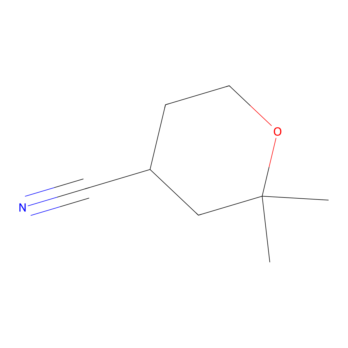 2,2-Dimethyloxane-4-carbonitrile molecular structure, CAS 60549-63-5
