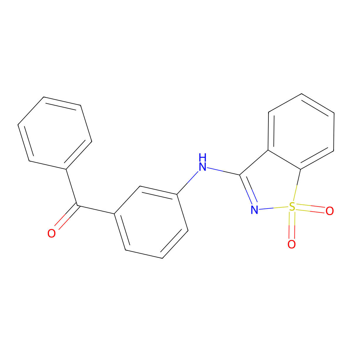 [3-[(1,1-Dioxo-1,2-benzothiazol-3-yl)amino]phenyl]-phenylmethanone molecular structure, CAS 6055-08-9