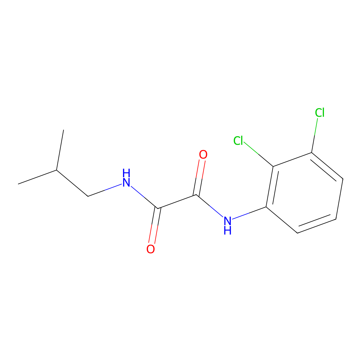 N'-(2,3-dichlorophenyl)-N-(2-methylpropyl)oxamide molecular structure, CAS 6055-23-8