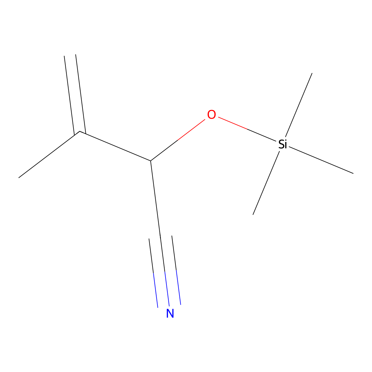 3-Methyl-2-[(trimethylsilyl)oxy]but-3-enenitrile molecular structure, CAS 60550-34-7