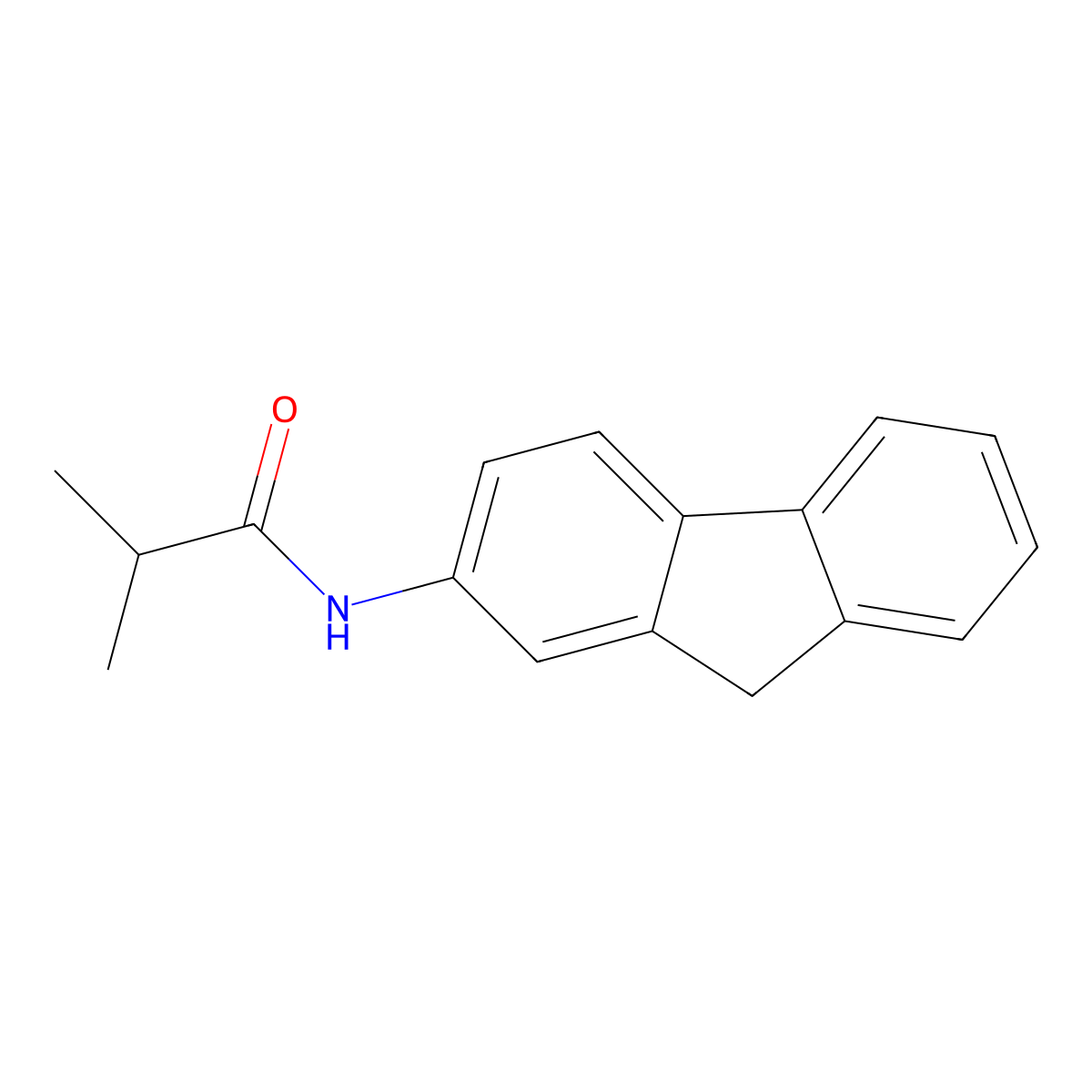 N-(9H-fluoren-2-yl)-2-methylpropanamide molecular structure, CAS 60550-87-0