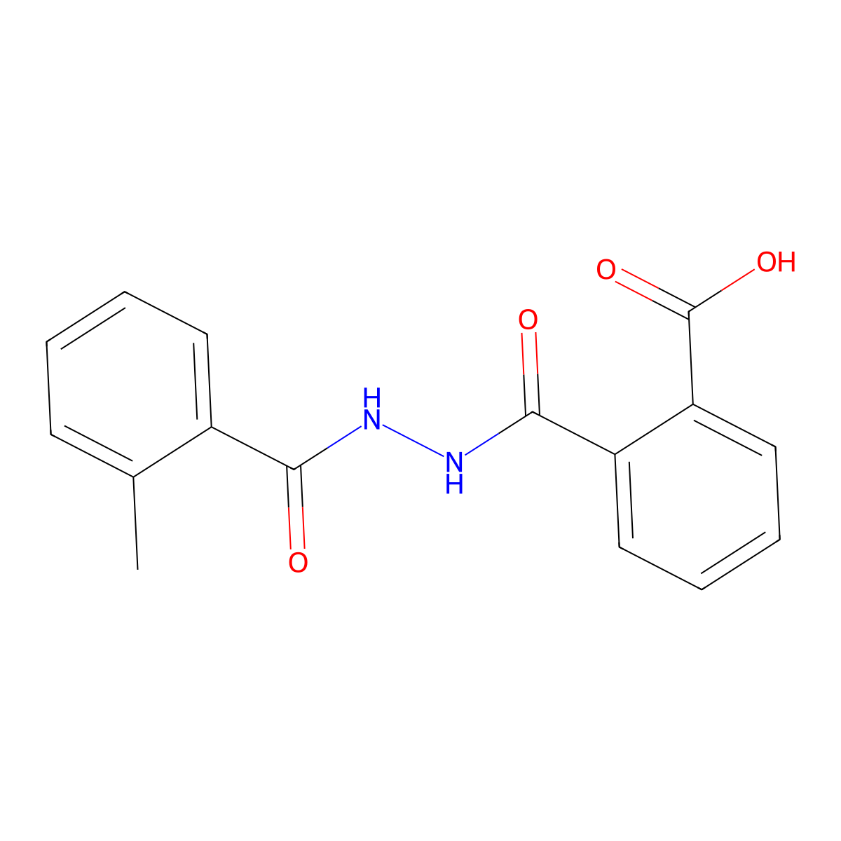 2-[[(2-Methylbenzoyl)amino]carbamoyl]benzoic acid molecular structure, CAS 60557-21-3