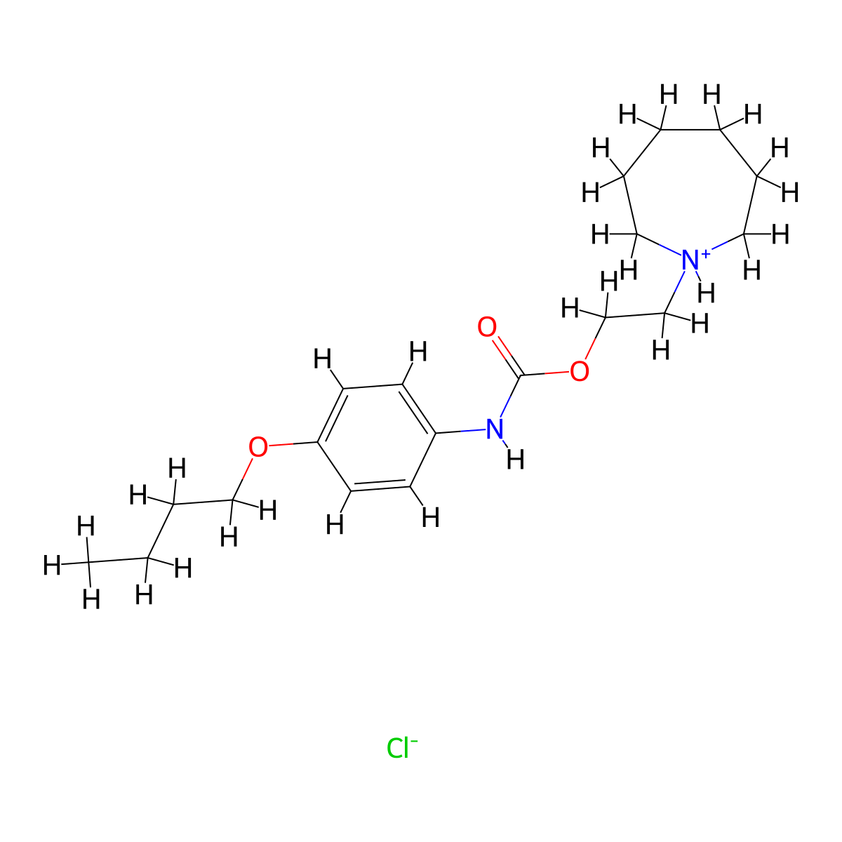 2-(Azepan-1-yl)ethyl (4-butoxyphenyl)carbamate--hydrogen chloride (1/1) molecular structure, CAS 60558-10-3