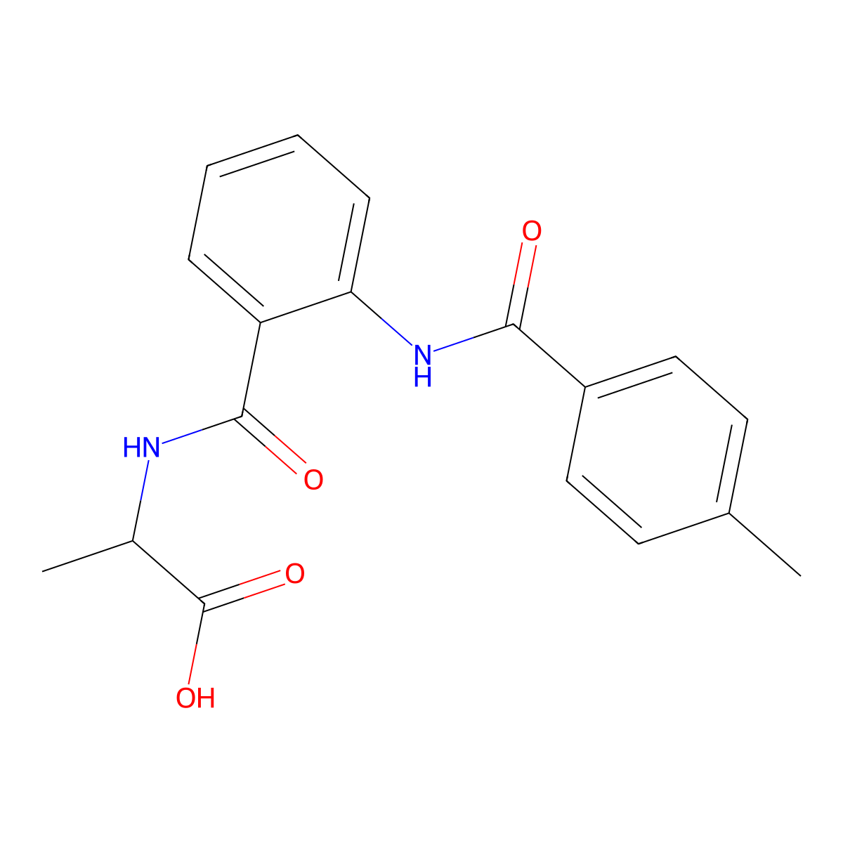 2-[[2-[(4-Methylbenzoyl)amino]benzoyl]amino]propanoic acid molecular structure, CAS 6056-06-0