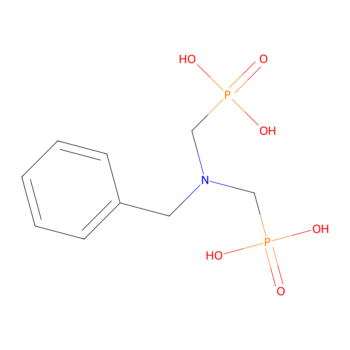 [Benzyl(phosphonomethyl)amino]methylphosphonic acid molecular structure, CAS 6056-53-7