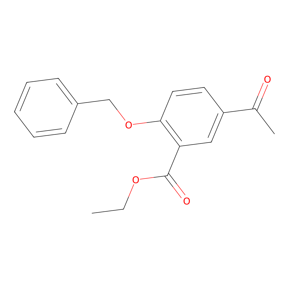 Ethyl 5-acetyl-2-benzyloxybenzoate molecular structure, CAS 60561-28-6