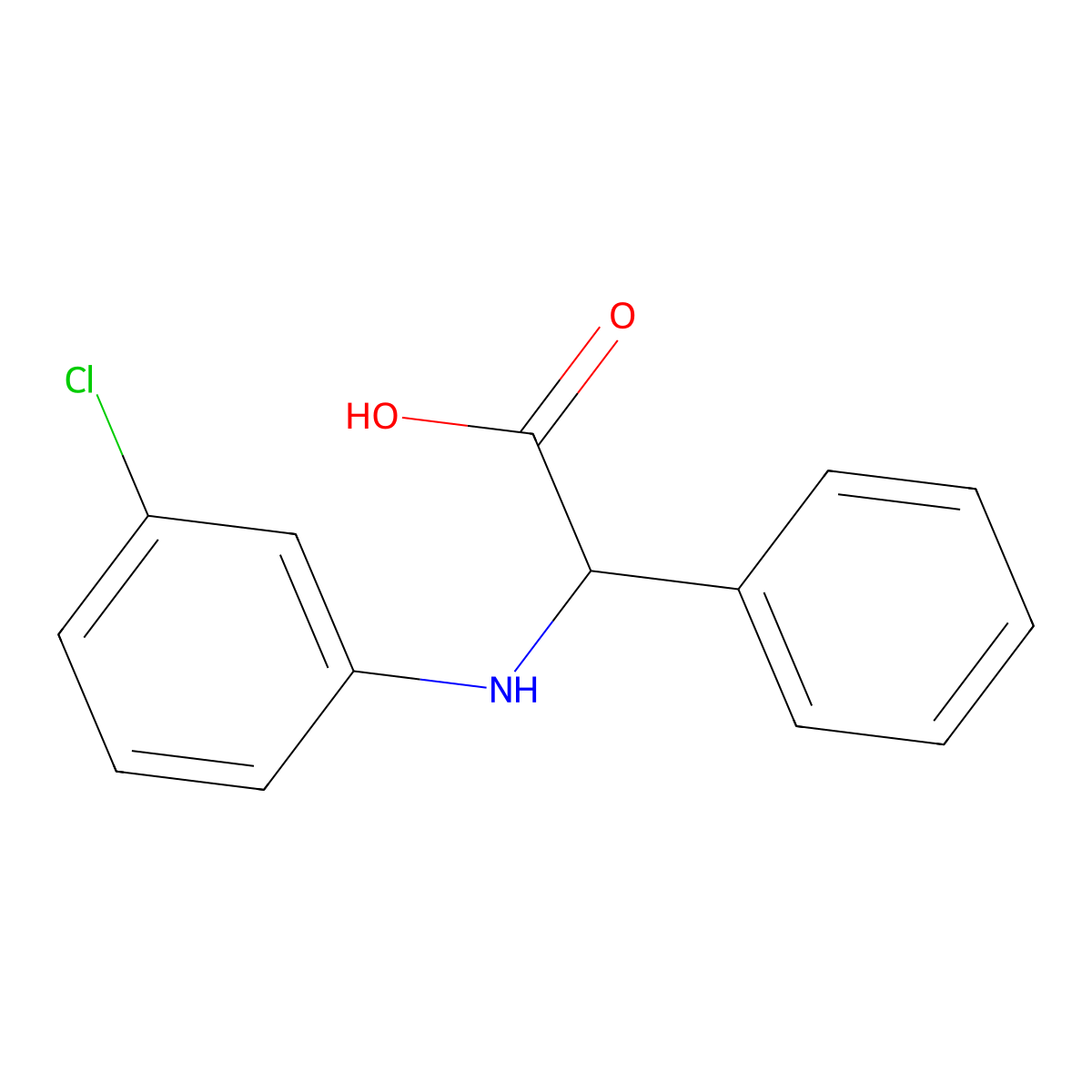 (3-Chloro-phenylamino)-phenyl-acetic acid molecular structure, CAS 60561-75-3