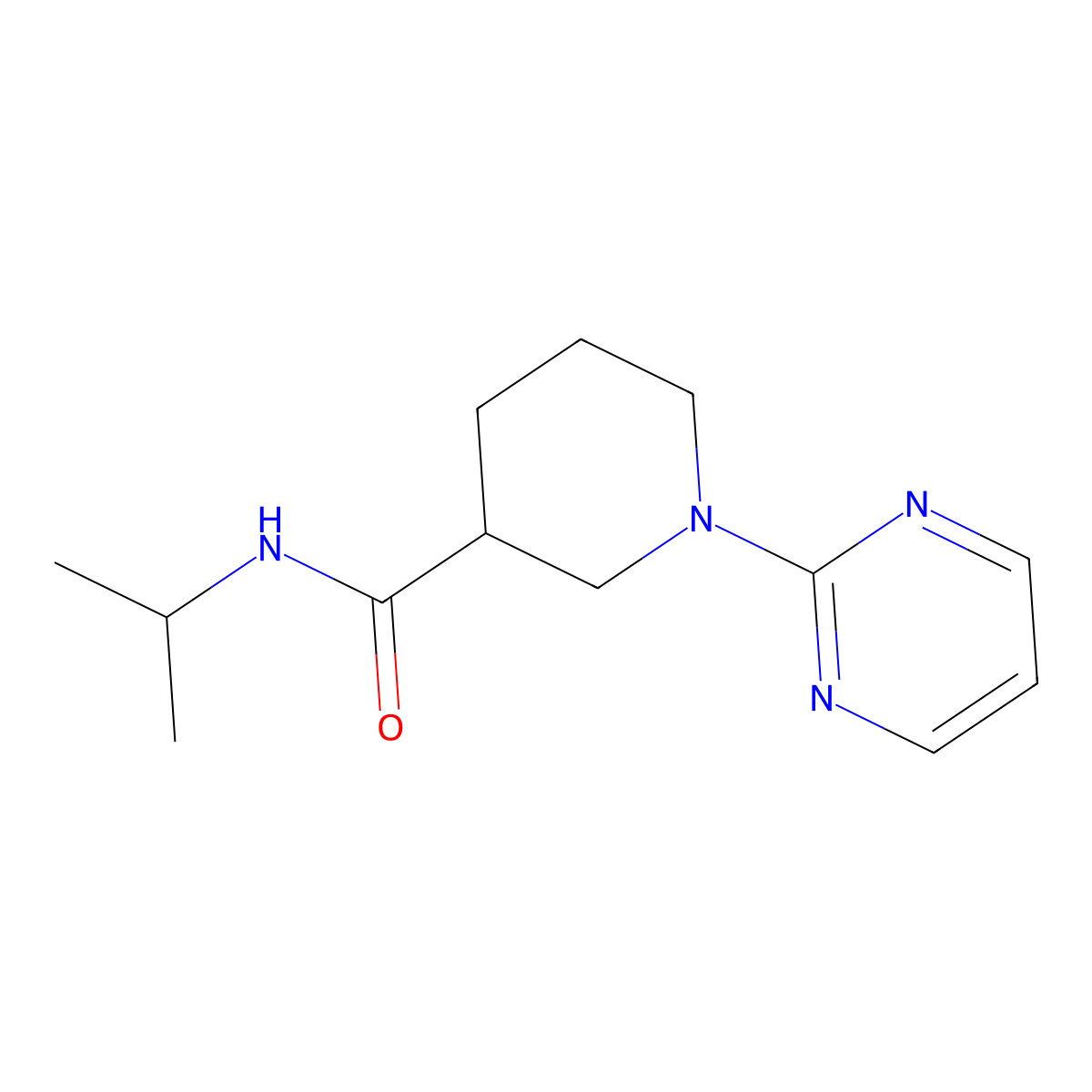 N-Isopropyl-1-(pyrimidin-2-YL)piperidine-3-carboxamide molecular structure, CAS 605624-20-2