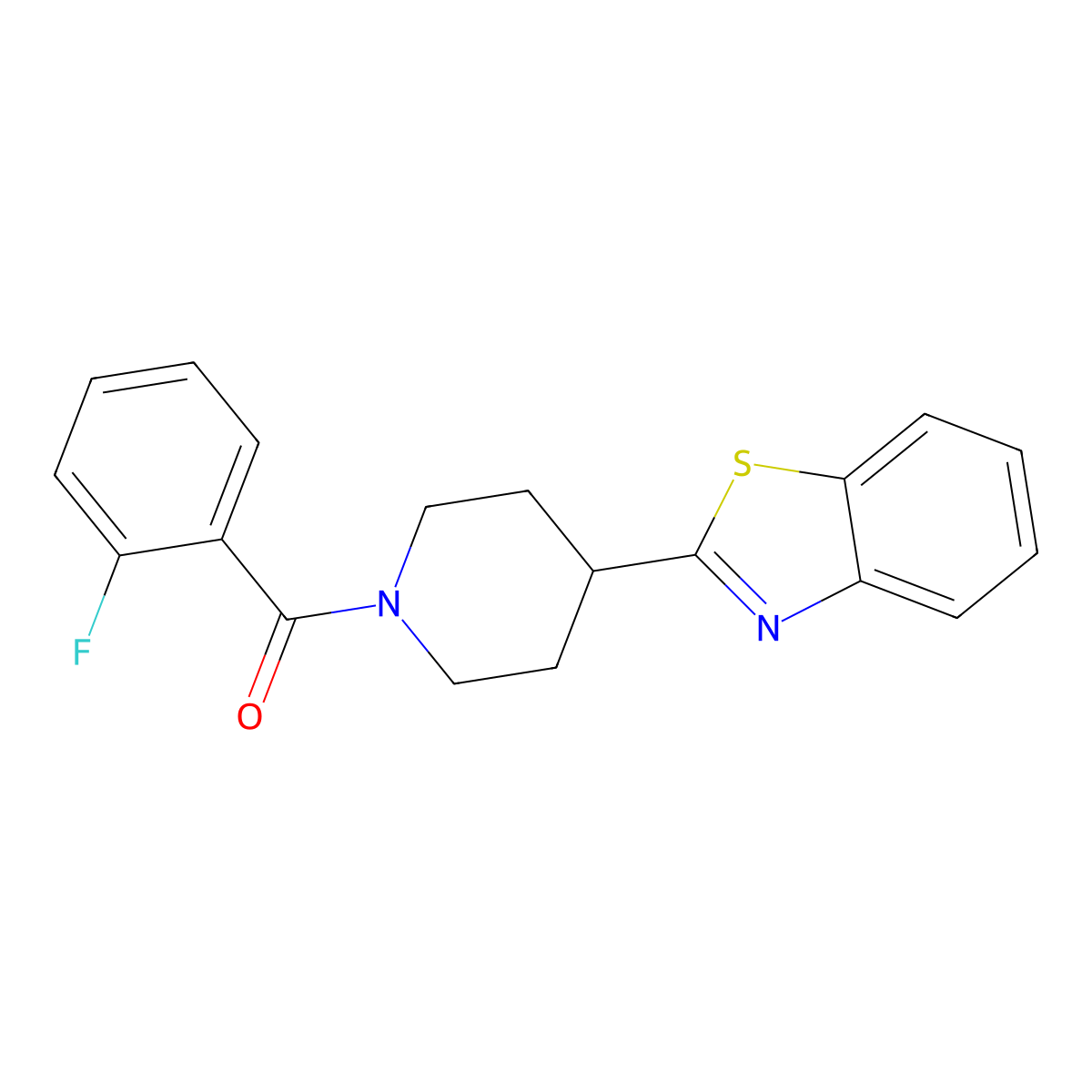 2-[1-(2-Fluorobenzoyl)piperidin-4-yl]-1,3-benzothiazole molecular structure, CAS 605625-10-3