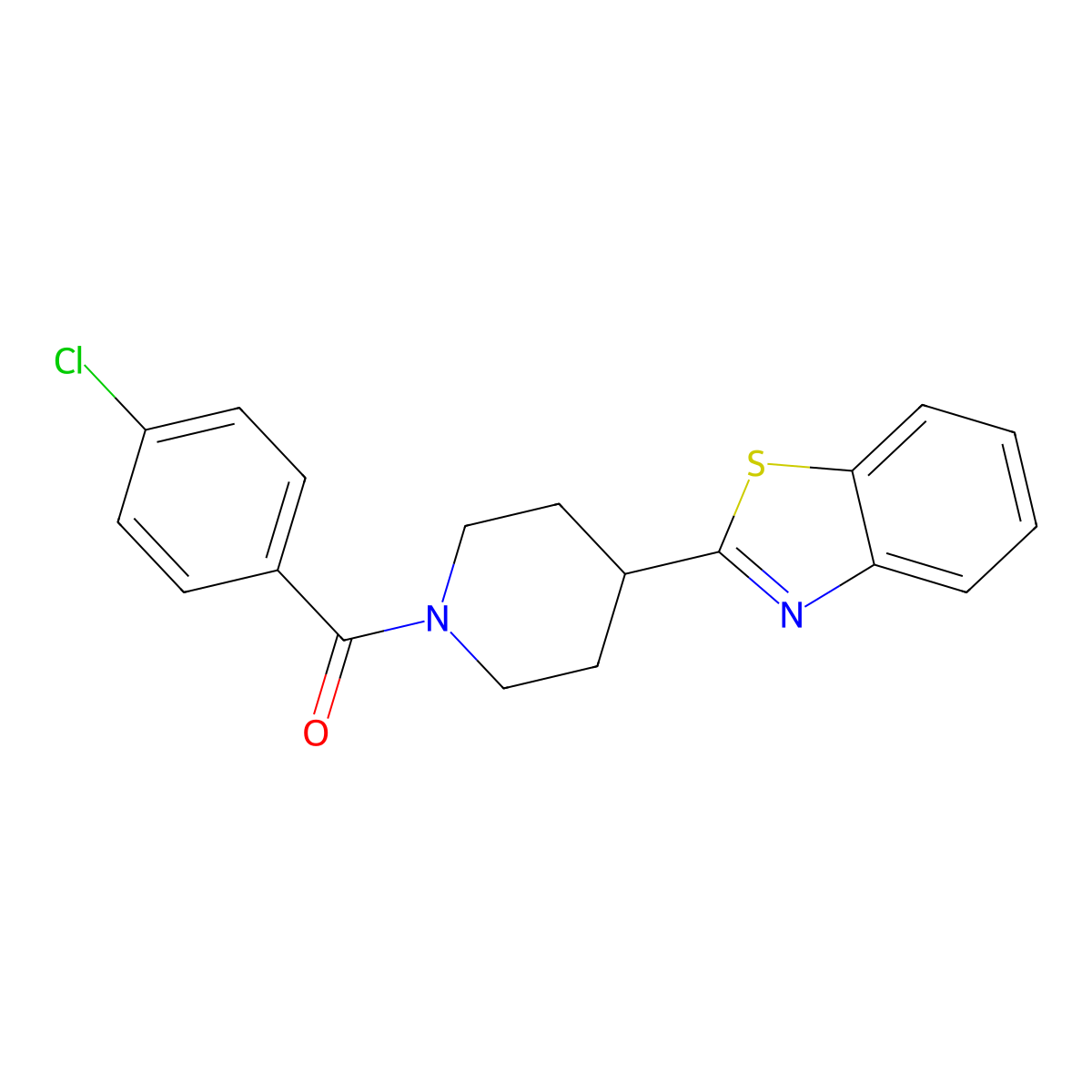 2-[1-(4-Chlorobenzoyl)piperidin-4-yl]-1,3-benzothiazole molecular structure, CAS 605625-12-5