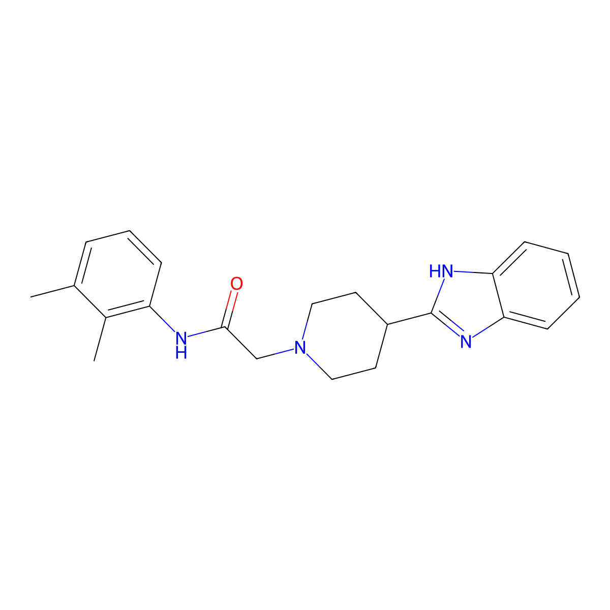 2-[4-(1H-benzimidazol-2-yl)piperidin-1-yl]-N-(2,3-dimethylphenyl)acetamide molecular structure, CAS 605625-25-0