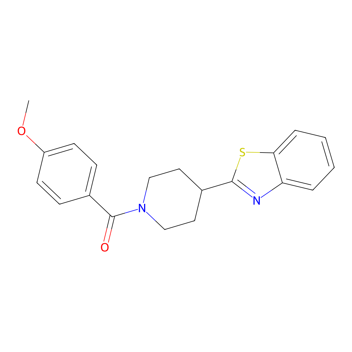 2-[1-(4-Methoxybenzoyl)piperidin-4-yl]-1,3-benzothiazole molecular structure, CAS 605626-77-5