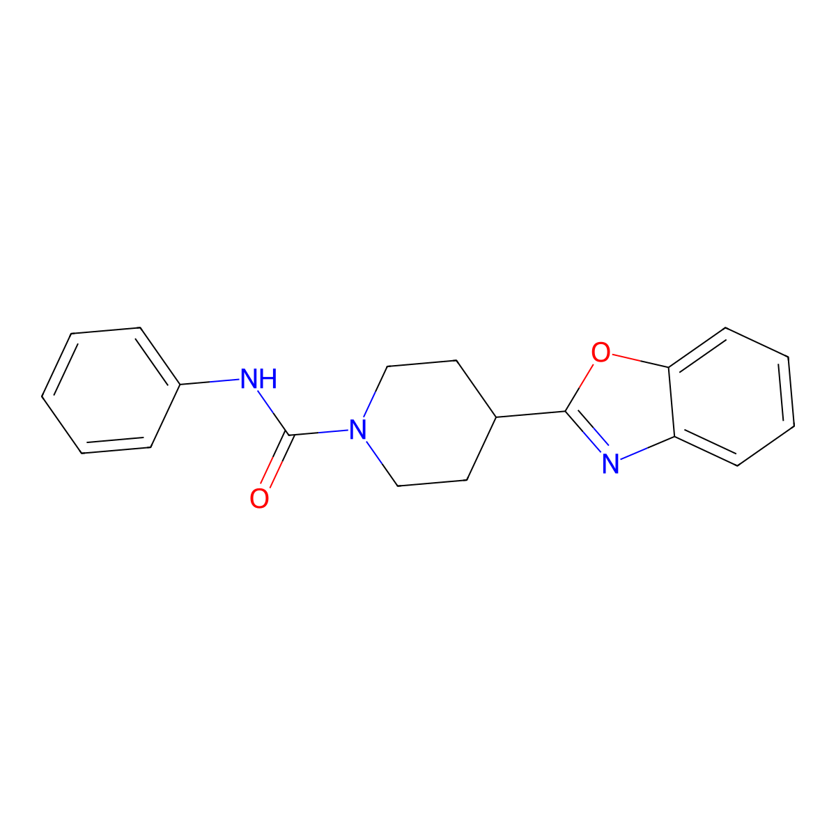 4-(1,3-benzoxazol-2-yl)-N-phenylpiperidine-1-carboxamide molecular structure, CAS 605626-84-4