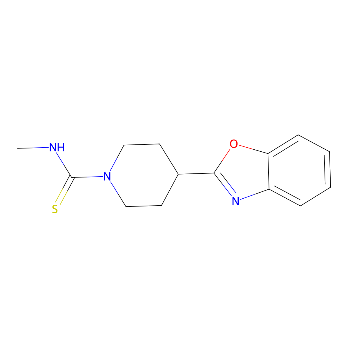 4-(1,3-benzoxazol-2-yl)-N-methylpiperidine-1-carbothioamide molecular structure, CAS 605627-67-6