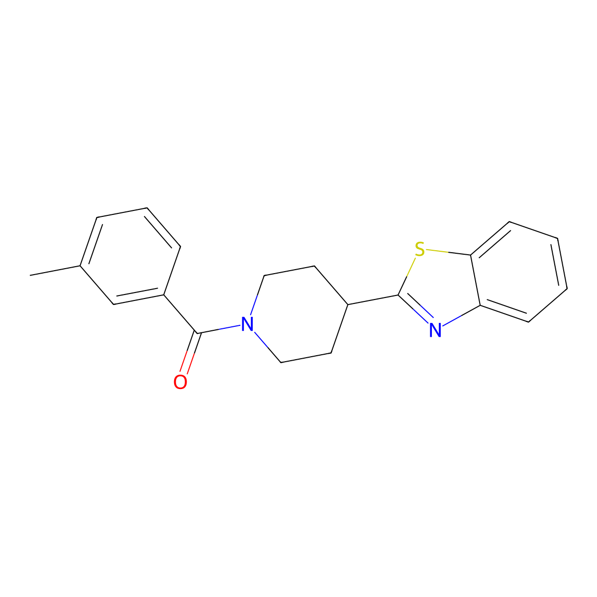 2-[1-(3-Methylbenzoyl)piperidin-4-yl]-1,3-benzothiazole molecular structure, CAS 605627-90-5