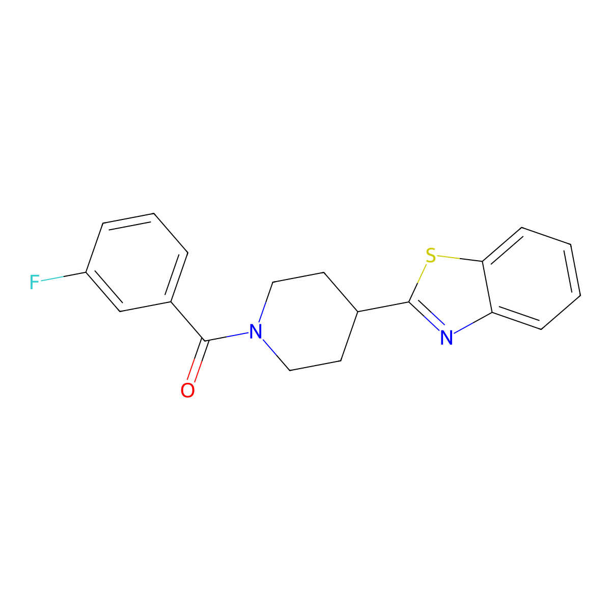 2-[1-(3-Fluorobenzoyl)piperidin-4-yl]-1,3-benzothiazole molecular structure, CAS 605627-93-8