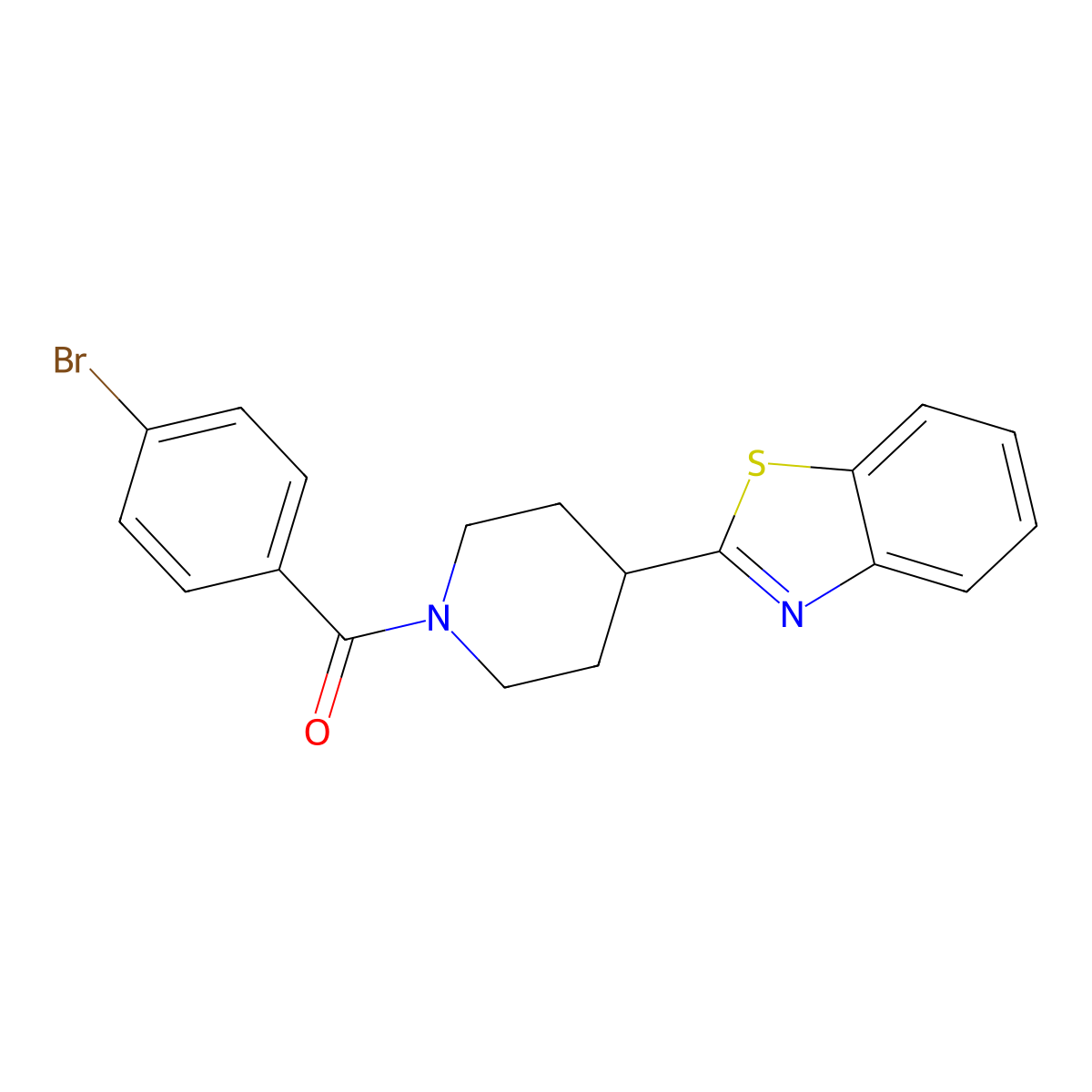 2-[1-(4-Bromobenzoyl)piperidin-4-yl]-1,3-benzothiazole molecular structure, CAS 605627-97-2
